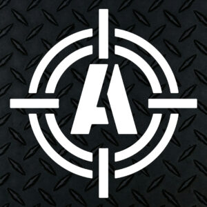 Target logo on steel background